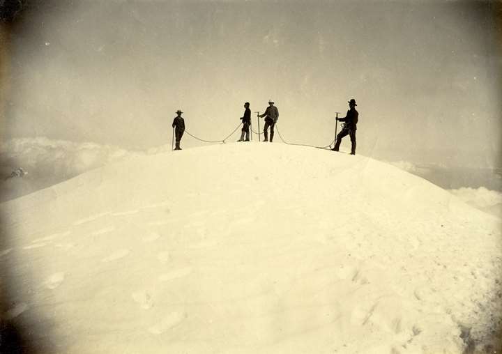 Climbers on the Summit of Mont Blanc